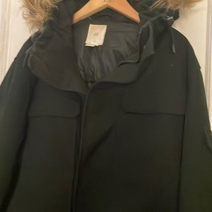 A warm parka jacket worn couple times and still in great condition